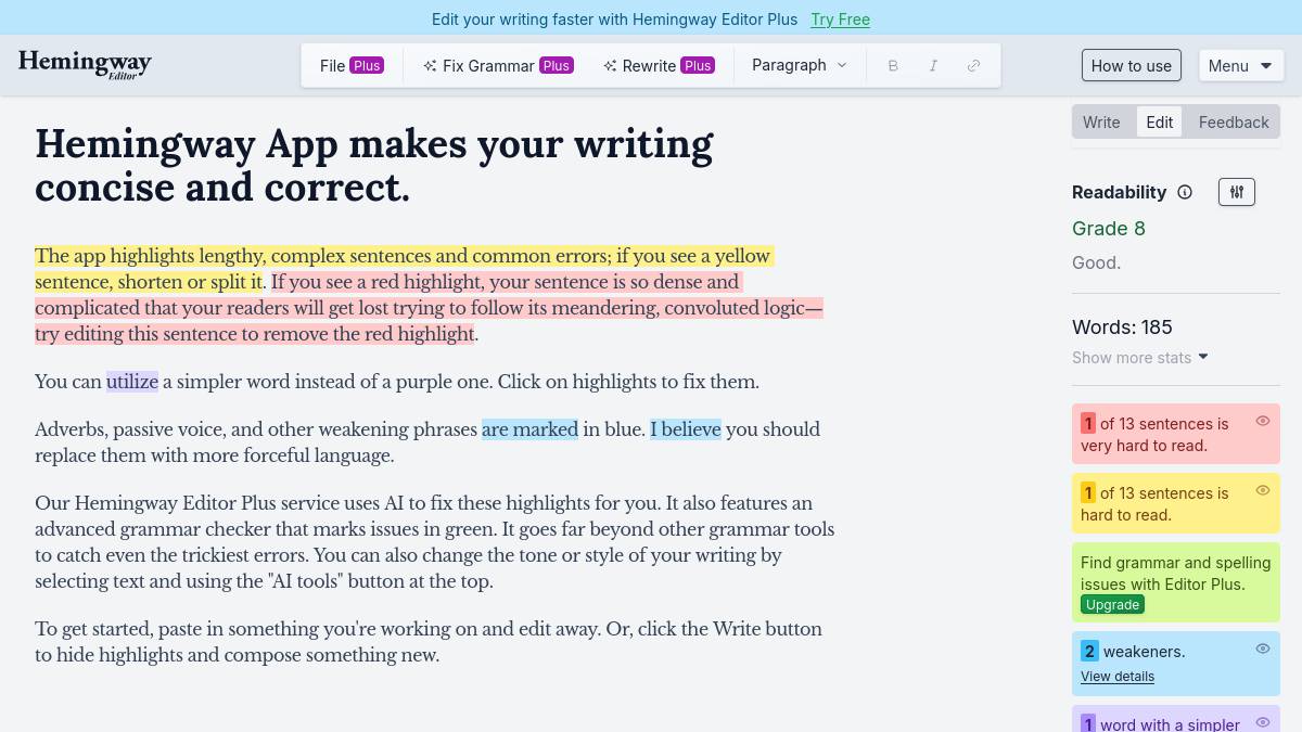 Hemingway App