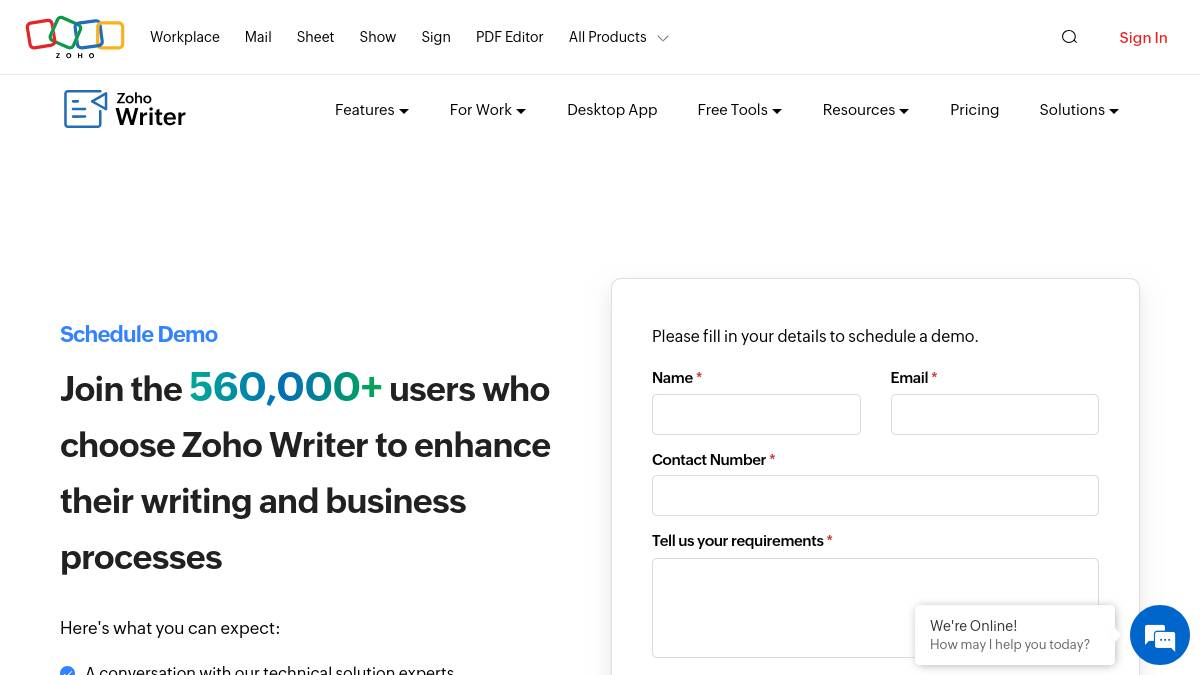 Zoho Writer + Zia AI（含表格/PPT协同） 截图2